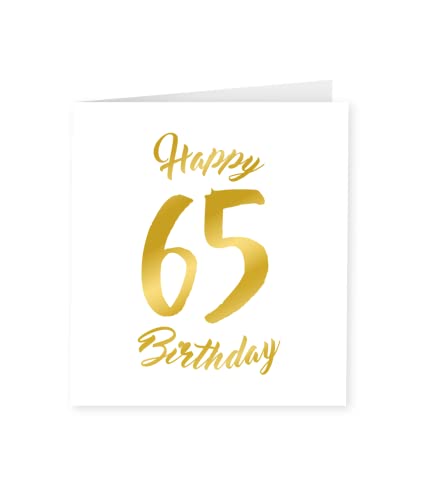 PD-Party 7028014 Geburtstag Feiern Papier Grüßen Karte - 65 Jahre, Gold/Weiß, 15cm Länge x 15cm Breite x 0.5cm Höhe PD-Party 7028014 Geburtstag Feiern Papier Grüßen Karte - 65 Jahre, Gold/Weiß, 15cm Länge x 15cm Breite x 0.5cm Höhe von PD-Party