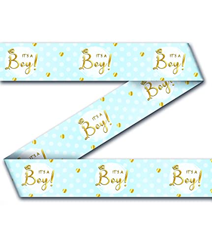 PD-Party 7033028 Party Dekoration Tape | Festliche | Partei Feier - It’s a boy, Blau/weiß, 1200cm Länge x 9cm Breite x 0.1cm Höhe von PD-Party