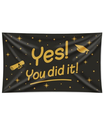 PD-Party 7036139 XXL Flagge | Party Banner | Festliche Feier | Partei Dekoration - Yes You did it, 150cm Länge x 90cm Breite x 0.1cm Höhe von PD-Party