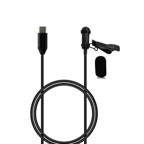 Lavalier Mikrofon Kompatibel für iPhone 15/Pro/Max, USB-C Lav Lapel Externes Mikrofon für Videoaufnahmen ASMR Interview, tragbar von PDEEY