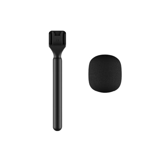 Mikrofonständer passend für DJI/Rode/Hollyland Lark/Movo Wireless Mikrofon, Halterung Handheld Stick, mit 2 Stück Mikrofon-Abdeckung Windschutzscheibe von PDEEY