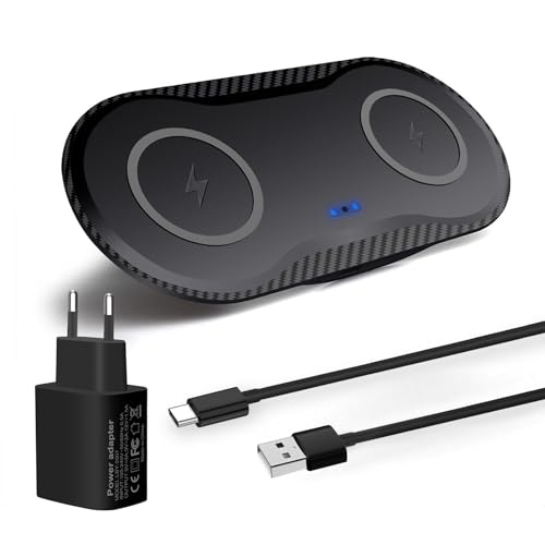 PDKUAI Drahtlos Ladegerät 2 in 1,[Neues Update] 40W Wireless Charger für iPhone 16/16 Pro/15/14/13/12/11/8/Airpods, Dual 20W Schnelle Induktionsladungsmatte für Samsung Galaxy/Buds3-mit Stecker von PDKUAI