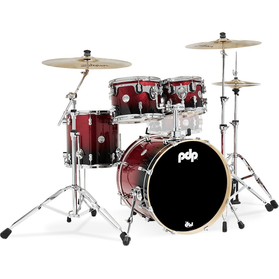 PDP Drums PD805884 Concept Maple Red to Black Fade 4-Piece Shell Set PDP Drums PD805884 Concept Maple Red to Black Fade 4-Piece Shell Set von PDP Drums