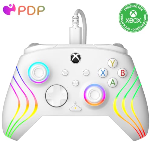 PDP AFTERGLOW XBX WAVE WIRED Controller weiß for Xbox Series X|S, Xbox One, Officially Licensed von PDP