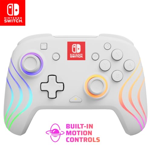 PDP Afterglow Wave Wireless Pro Controller with Full Motion for Nintendo Switch, Nintendo Switch - OLED Model, 8 RGB LED Lighting Zones, 30 Foot Range, 20 Hour Rechargeable Battery White PDP Afterglow Wave Wireless Pro Controller with Full Motion for Nintendo Switch, Nintendo Switch - OLED Model, 8 RGB LED Lighting Zones, 30 Foot Range, 20 Hour Rechargeable Battery White von PDP