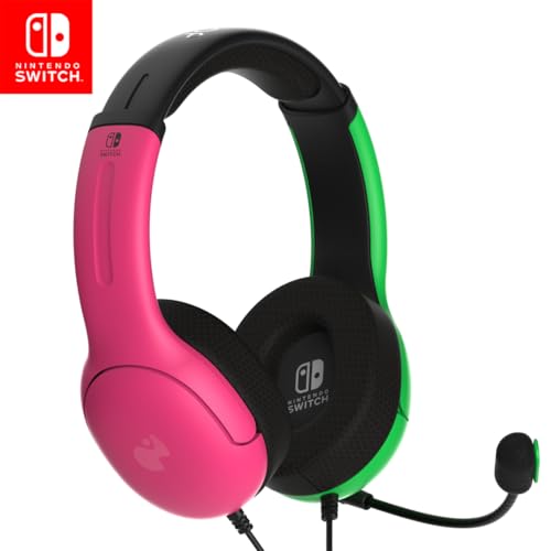 PDP Gaming LVL40 Stereo Kopfhörer mit Mic für Nintendo Switch - PC, iPad, Mac, Laptop Compatible - Noise Cancelling Microphone, Lightweight, Soft Komfort On Ear Kopfhörer, 3.5 mm Jack - Pink & Grün PDP Gaming LVL40 Stereo Kopfhörer mit Mic für Nintendo Switch - PC, iPad, Mac, Laptop Compatible - Noise Cancelling Microphone, Lightweight, Soft Komfort On Ear Kopfhörer, 3.5 mm Jack - Pink & Grün von PDP