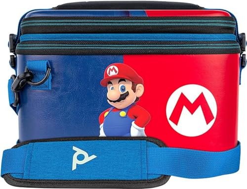 PDP Gaming Offiziell Lizenziert Switch Pull-N-Go Travel Case - Mario - Semi-Hardshell PRotection - PRotective PU Leather - Holds 14 Games and Controller - Works mit Switch OLED and Lite von PDP