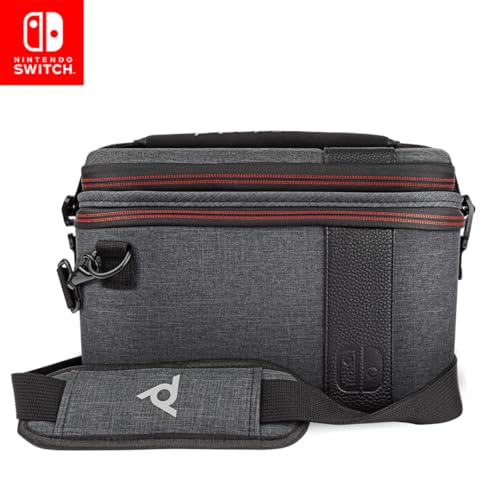 PDP Gaming Pull-N-Go Travel Case | Elite Edition | 2-in-1 mit Removable Compartments: Grey - Nintendo Switch von PDP