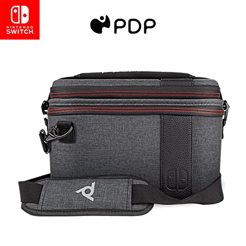 PDP Gaming Pull-N-Go Travel Case | Elite Edition | 2-in-1 mit Removable Compartments: Grey - Nintendo Switch von PDP