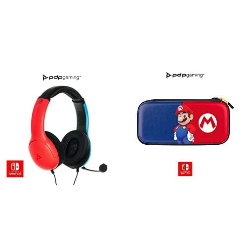 PDP Kabelgebundenes Headset LVL40 für Nintendo Switch + PDP Deluxe - Tasche Mario Nintendo Switch und Lite von PDP