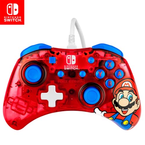 PDP Rock Candy verkabelt Gaming Switch Pro Controller - Mario - Rot - Official License Nintendo - OLED / Lite Compatible, Compact, Durable Travel Controller von PDP