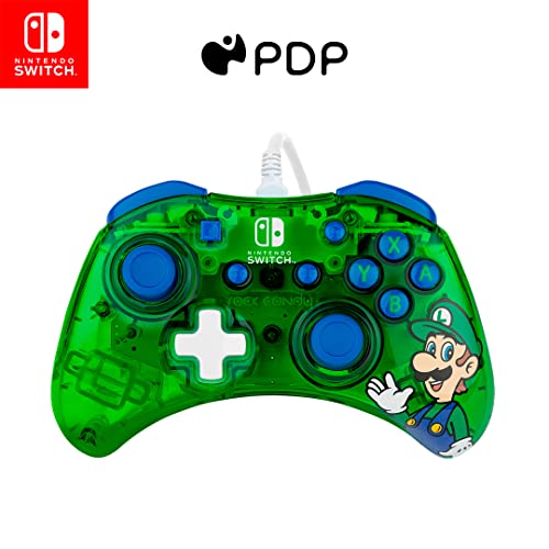 PDP Rock Candy verkabelt Gaming Switch Pro Controller - Official License Nintendo - OLED / Lite Compatible - Compact, Durable Travel Controller - Luigi von PDP
