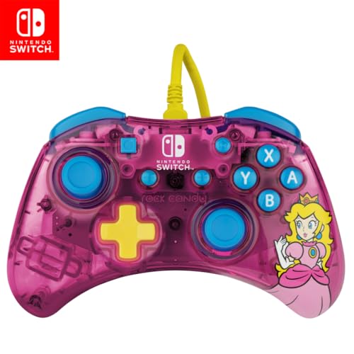 PDP Rock Candy verkabelt Gaming Switch Pro Controller - Official License Nintendo - OLED / Lite Compatible - Compact, Durable Travel Controller - Peach von PDP