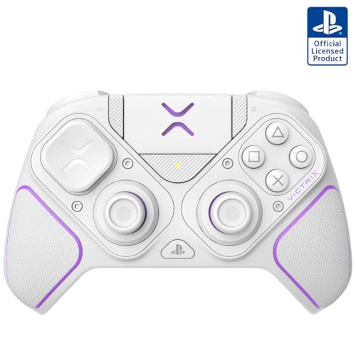 PDP Victrix Pro BFG drahtlos Gaming Controller for Playstation 5 / PS5, PS4, PC, Modular Gamepad, Remappable Buttons, Customizable Triggers/Paddles/D-Pad, PC App White von PDP