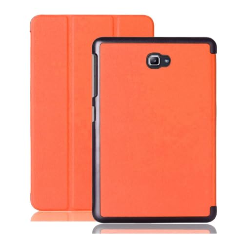 Slim Case für Galaxy Tab A 10.1 2016 SM-T580 T585 T587, Smart Cover Stand Folio Case für Galaxy Tab A 10.1 Zoll Tablet (Orange) von PDSSDM