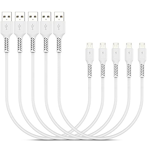 PEAKLIFT 0.3m Micro USB Kabel Kurz 5Stück, 30cm USB A auf Micro-USB-Ladekabel Schnelllade Datenkabel für Samsung Galaxy S7 S6 S5, HTC, Motorola, Nexus von PEAKLIFT