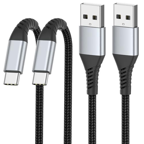 PEAKLIFT USB C Kabel 1M 2Stück, Nylon USB A auf USB C Ladekabel 3A Typ C mit Samsung Galaxy S23 22 S21 S20 S10 S9 S8, Pixel, Huawei, Xiaomi von PEAKLIFT