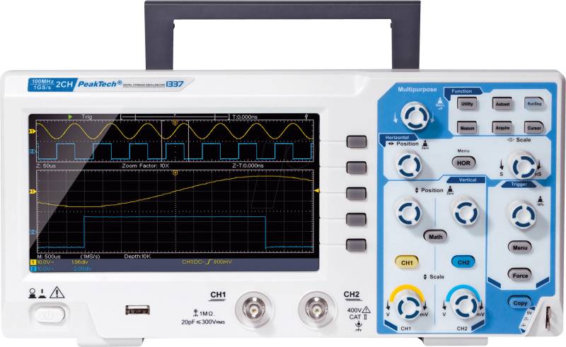 PEAKTECH 1337 - Digital-Speicher-Oszilloskop, 100 MHz, 2 Kanäle von PEAKTECH