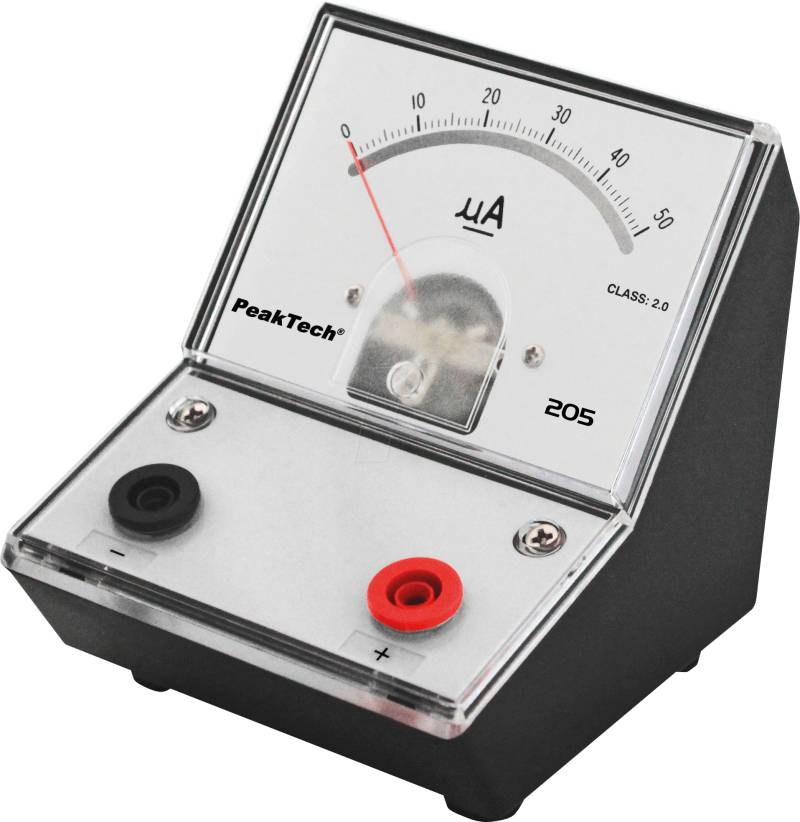 PEAKTECH 205-01 - Amperemeter, analog, Tischgerät, 0 - 50 µA DC von PEAKTECH