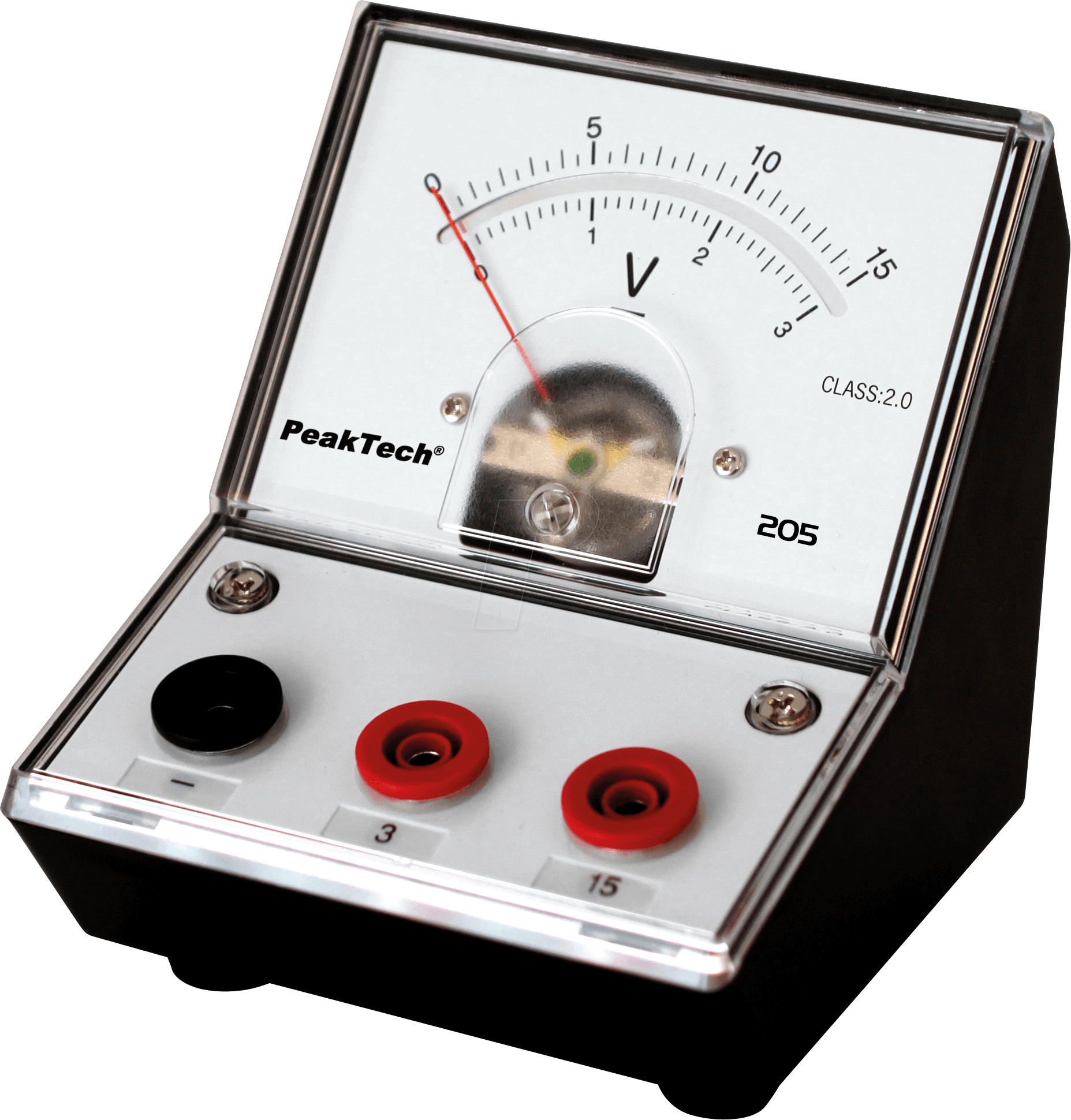 PEAKTECH 205-05 - Voltmeter, analog, Tischgerät, 0 - 3 V / 15 V DC von PEAKTECH