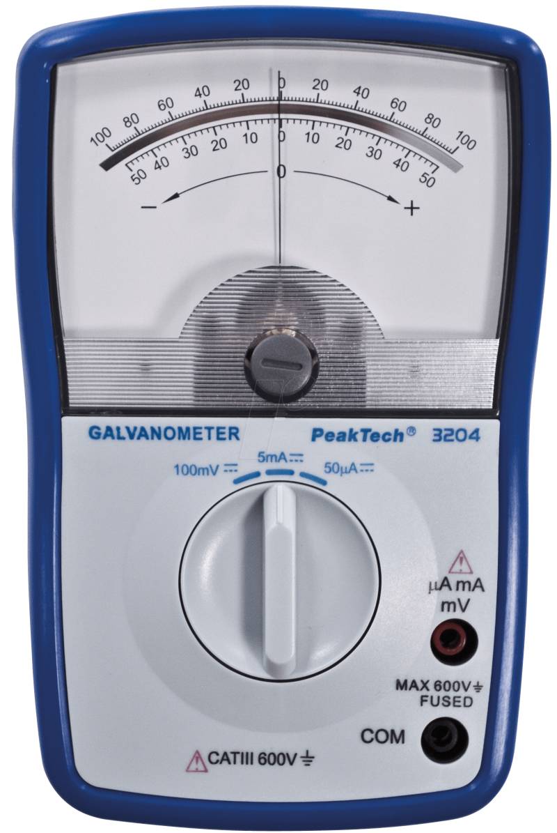 PEAKTECH 3204 - Galvanometer, analog, 5 mA, 100 mV DC von PEAKTECH