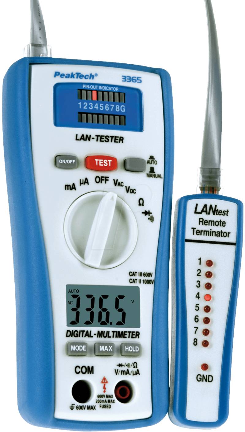 PEAKTECH 3365 - Netzwerktester mit Digital-Multimeter von PEAKTECH