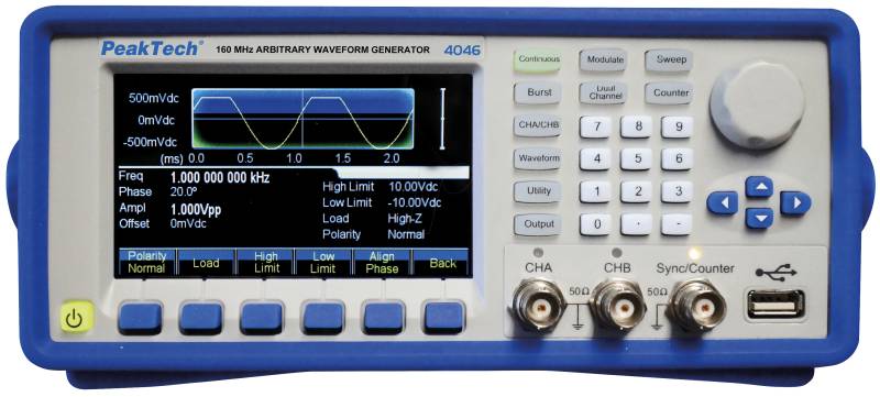 PEAKTECH 4046 - Funktionsgenerator, Arbiträr, 1 µHz ... 160 MHz von PEAKTECH