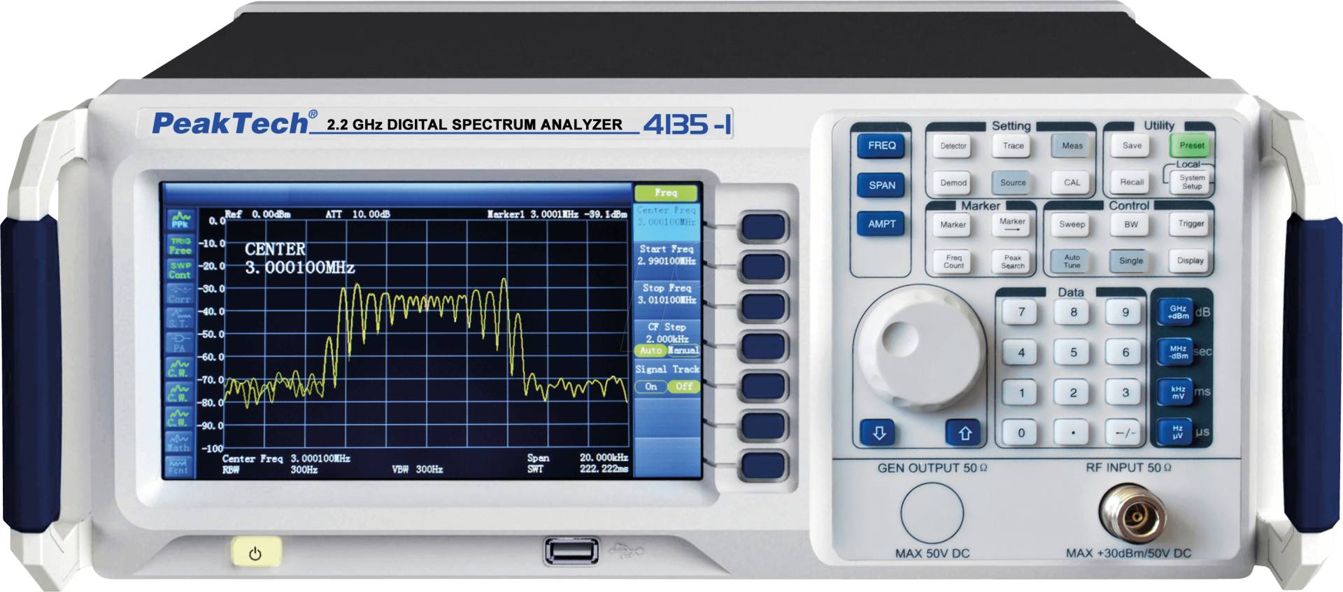 PEAKTECH 4135-1 - Spektrumanalysator, 9 kHz bis 2200 MHz, LAN, USB von PEAKTECH