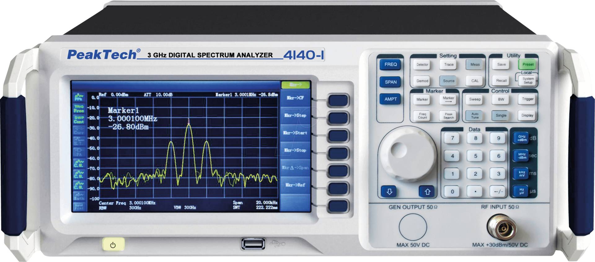 PEAKTECH 4140-1 - Spektrumanalysator, 9 kHz bis 3000 MHz, LAN, USB von PEAKTECH