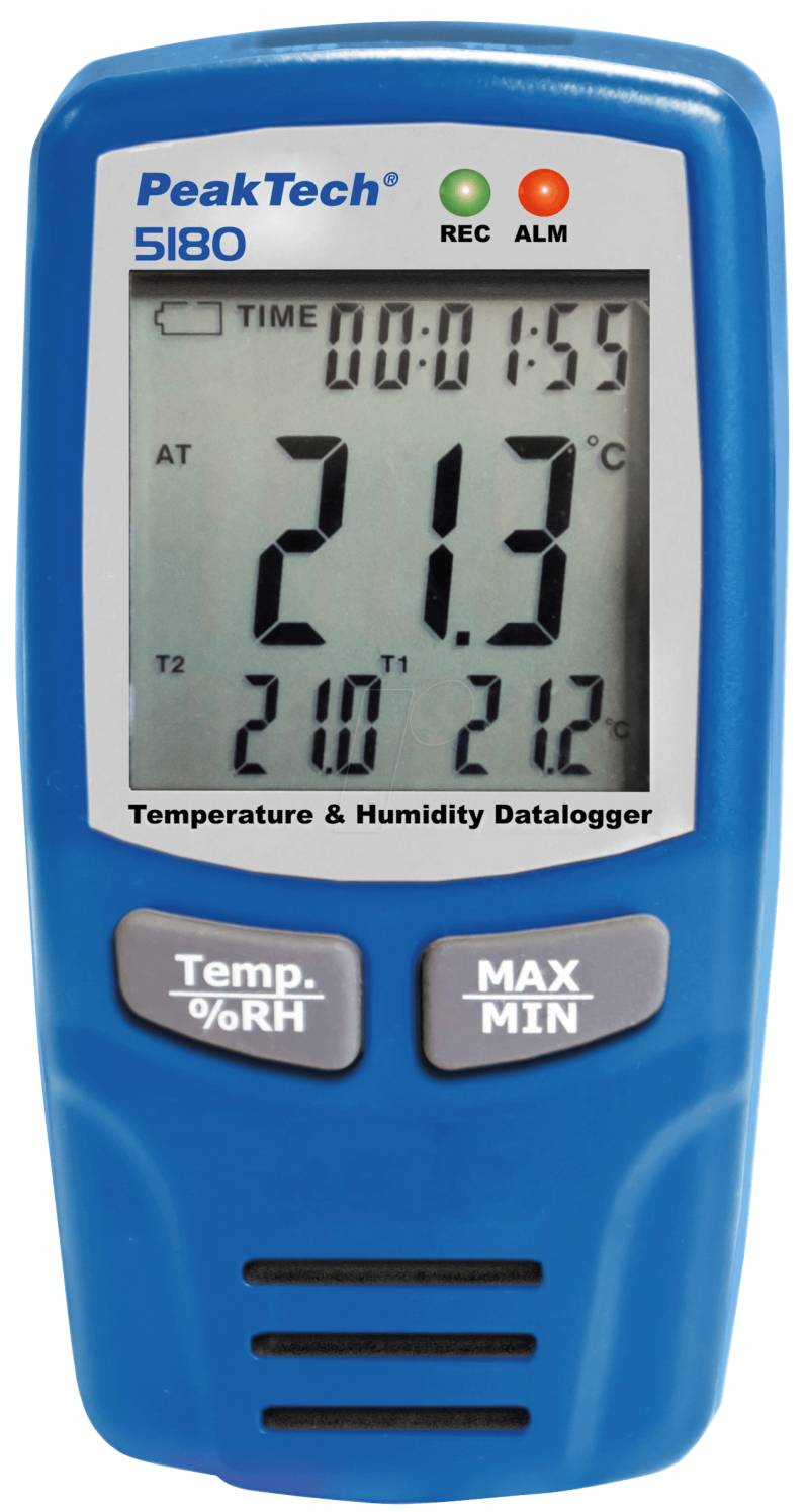 PEAKTECH 5180 - Datenlogger, Temperatur, Luftfeuchte, -40 ... +70°C von PEAKTECH