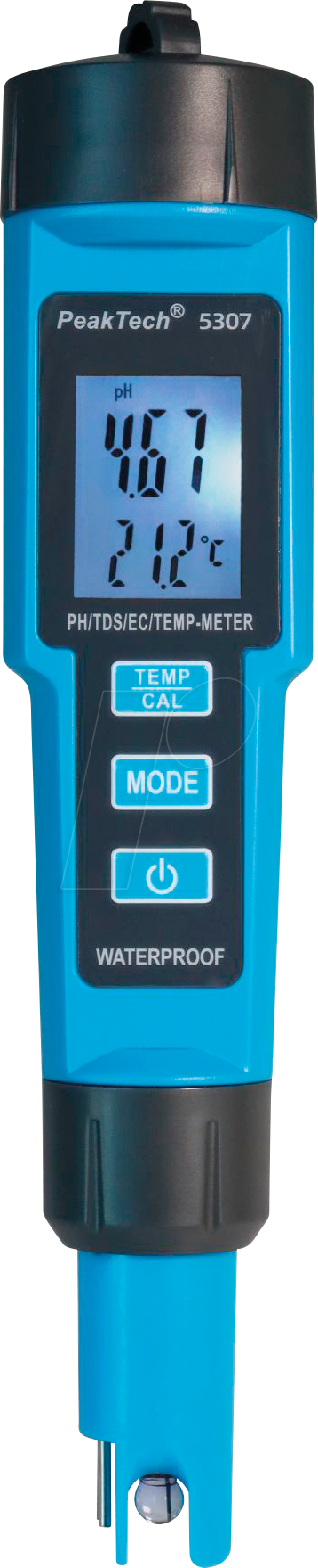PEAKTECH 5307 - 4 in 1 PH-Meter in Stiftform für PH/EC/TDS/TEMP von PEAKTECH