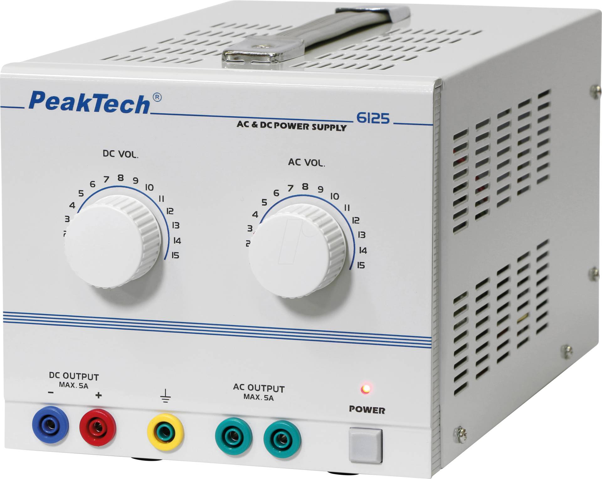 PEAKTECH 6125 - Labornetzgerät, 1 - 15 V, 5 A, stabilisiert von PEAKTECH