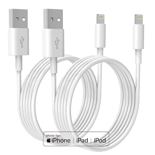 PEAPOLET【Apple MFi Certified iPhone Ladekabel,Lightning Kabel USB-A to Lightning Schnellladekabel Original iPhone Charger Cable für iPhone 14/13/12/11 Pro Max Mini Xs X XR 8 7 iPad 2m 2-PACK von PEAPOLET