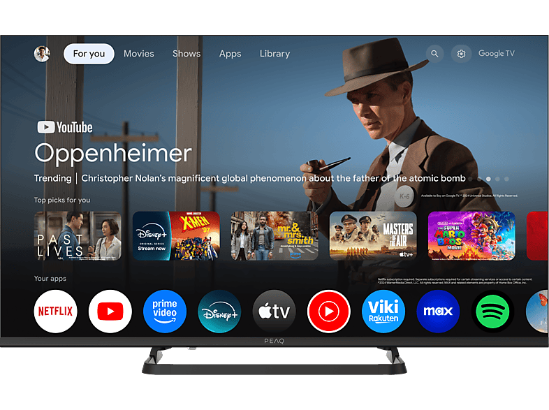 PEAQ PTV 40GF-5025C LED TV (Flat, 40 Zoll / 100,0 cm, Full-HD, SMART TV) von PEAQ