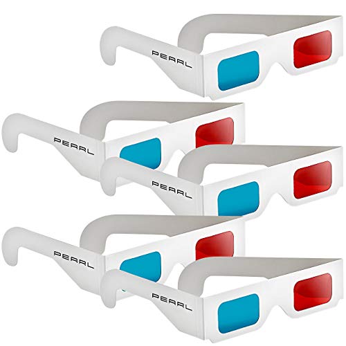PEARL Anaglyphenbrille: 3D-Brillen rot/Cyan im praktischen 5er-Spar-Paket (3Dbrille, 3Dbrillen, Grafikkarten) von PEARL