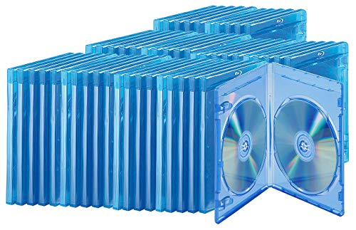 PEARL Blu-Ray Jewel Box: Blu-ray Soft-Hüllen blau-transparent im 50er-Pack für 2 Discs (Bluray Hülle, Bluray Hüllen, Rohlinge) von PEARL