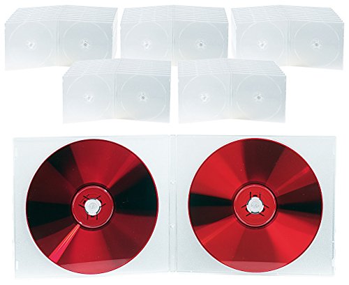 PEARL DVD Hülle: Doppel CD Slim Soft Boxen im 50er-Set, 7 mm, transparent (CD Softcover, DVD-Box, Blu Ray Hüllen) von PEARL