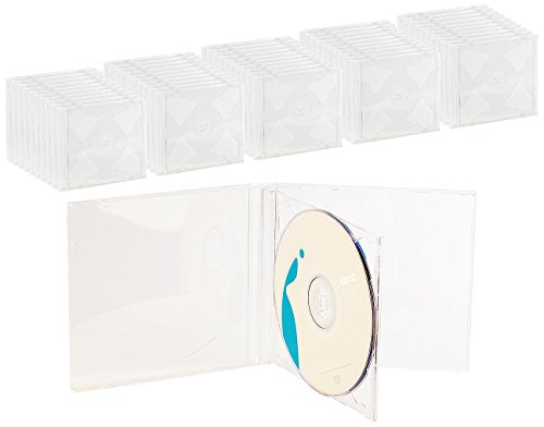 PEARL CD Hüllen Jewel Case: Doppel CD Jewel Boxen im 50er-Set, klares Tray (CD-Softbox, CDs DVDs Blu Rays Boxen) von PEARL