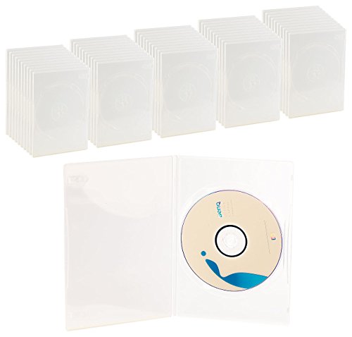 PEARL DVD Hülle: DVD Slim (7mm) einzel DVD Box 50er-Set transparent (DVD Spielehülle, DVD-Film-Hülle, Blue Ray) von PEARL