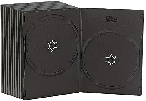 PEARL DVD Hüllen Slim: Doppel DVD Slim (7mm) Box 10er-Set schwarz (DVD-Huellen, DVD-Schutzhülle, CD Rohlinge) von PEARL