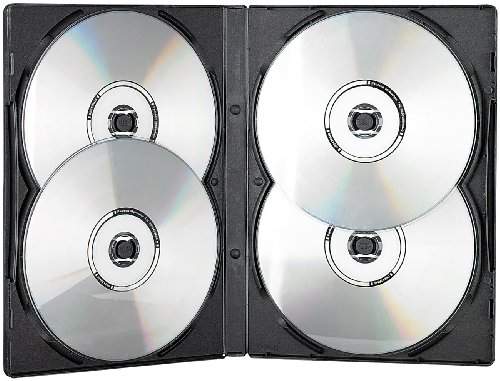 PEARL DVD Leerhülle: CD/DVD Soft Hülle für 4 DVDs 10er-Set schwarz (CD- / DVD-Boxen, Cases für CDs & DVDs, Hüllen fach) von PEARL