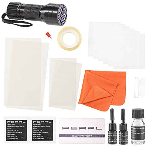 PEARL Glas Reparatur Gel: Display-Reparatur-Set und UV-Taschenlampe für Smartphone, Tablet & Co. (Handy Display-Reparatur Gel, Handy Display-Reparatur Test, Scheibenreparatur) von PEARL