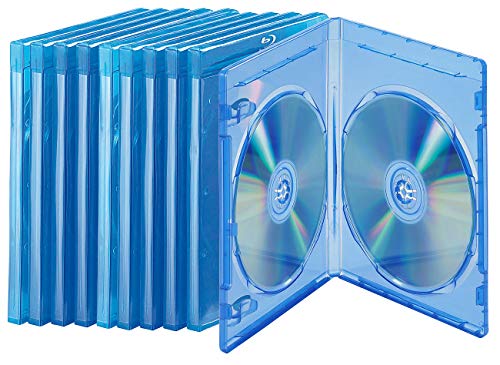 PEARL Leere Blu-Ray-Hülle: Blu-ray Soft-Hüllen blau-transparent im 10er-Pack für je 2 Discs (Bluray Hülle, CD Rohlinge) von PEARL
