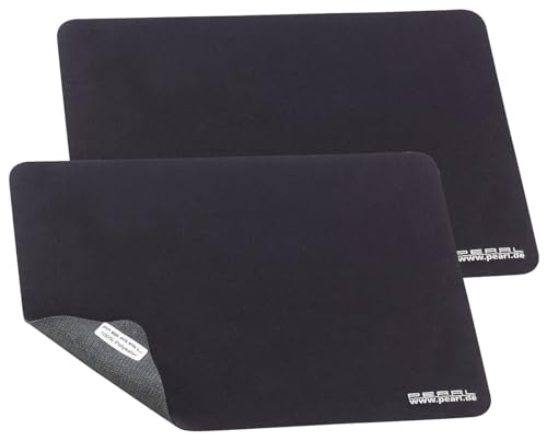 PEARL Mausmatte: 2er-Set 3in1 Mikrofaser-Mauspad, Display-Schutz & Reinigungs-Tuch (Maus Unterlage, Mousepads, Notebook Tastatur) von PEARL