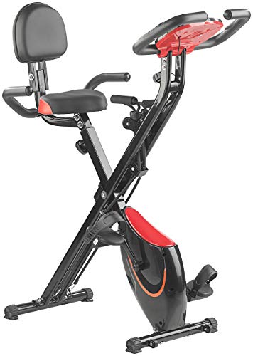 PEARL Sports Crosstrainer: 2in1-Klapp-Heimtrainer, 2 Expander, Tablet-Halter, 2,5 kg Schwungmasse (Ergometer, Crosstrainer klappbar, Senioren Handy) von PEARL