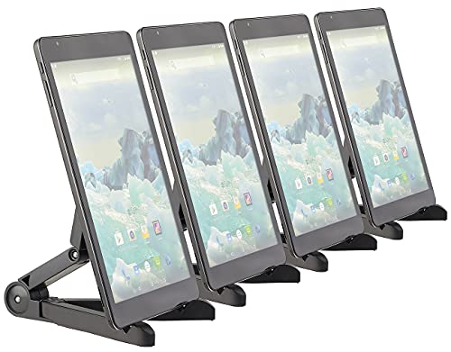 PEARL Tablet Halterung: 4er-Set Faltbare Tablet-Ständer für Tablet, Tablet-PC, E-Book-Reader (Faltbarer Tabletständer, Tablet Stativ, Universal Smartphone) von PEARL