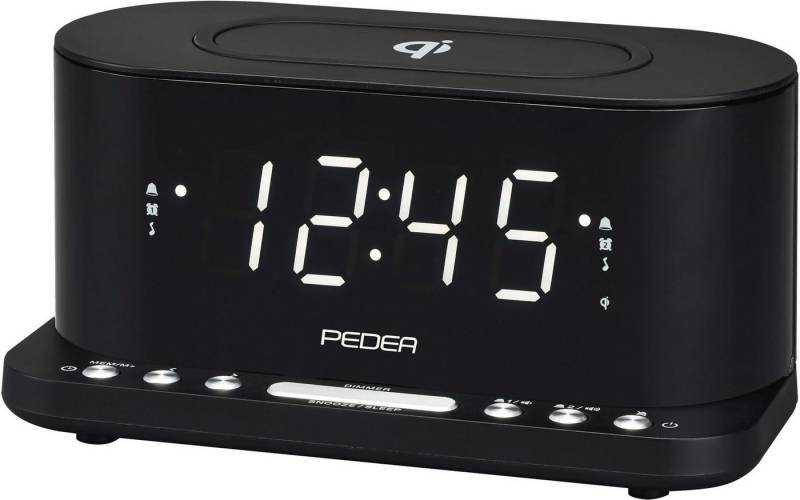 PEDEA FM Radiowecker mit induktiver QI-Ladefunktion Uhrenradio (FM-Tuner) von PEDEA
