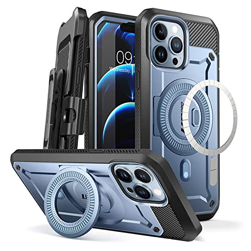 Für iPhone 13 Pro Max Hülle Robuste Ganzkörperhülle mit integriertem Displayschutzständer, Himmelblau, für iPhone 13Pro Max von PEEHOO
