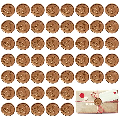 Selbstklebende Siegellack, 50pcs Selbstklebender Siegellackstempel, Siegelaufkleber Siegelwachs, Siegelaufkleber Siegelwachs, Zum Versiegeln von Briefumschlägen Karten Scrapbooking(Gold) von PEESHON