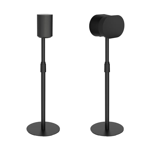 PEGZONE Höhenverstellbare Lautsprecherständer, kompatibel mit SONOS Era 300 und Era 100, Bodenständer bis zu 108 cm mit Kabelmanagement, Lautsprecherhalterung, schwarz, 2er-Pack von PEGZONE